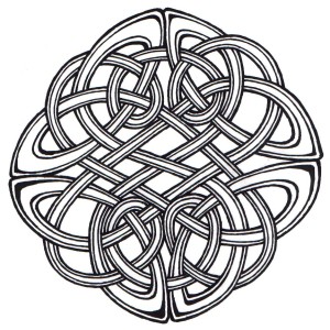 a hand drawn celtic knot in the round